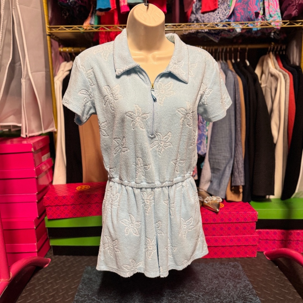 Lilly Pulitzer Katerini Romper - Hydra Blue (Size GXL / 0P)